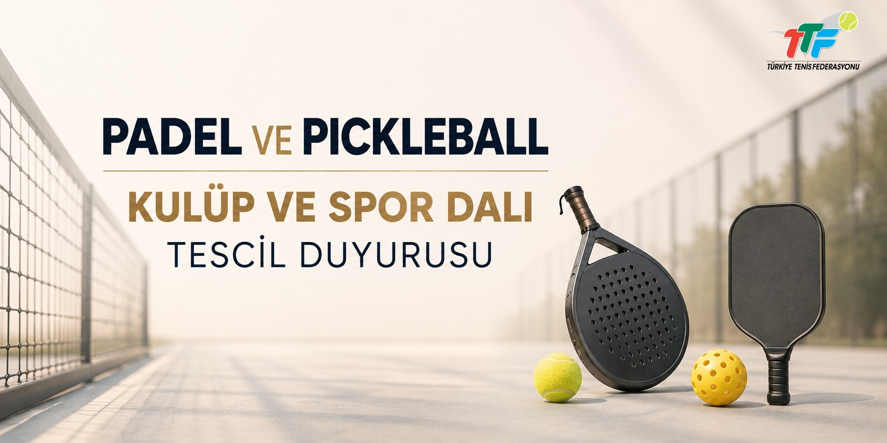 Federasyonumuz bünyesine, Gençlik ve Spor Bakanlığı’nın 11.02.2025 tarih ve 13 sayılı Oluru ile alt branş olarak bağlanan Padel ve Pickleball spor dallarının Spor Bilgi Sistemi’ne alt branş olarak ekletilmesi ve kulüp tescil işlemlerinin gerçekleştirilmesi amacıyla başvuru yapacak spor kulüpleri ile spor anonim şirketlerinin, gerekli evraklar listesinde yer alan tüm belgeleri öncelikle performans@ttf.org.tr adresine e-posta yoluyla iletmeleri, ardından evrakların asıllarını aşağıda belirtilen adrese göndermeleri gerekmektedir.