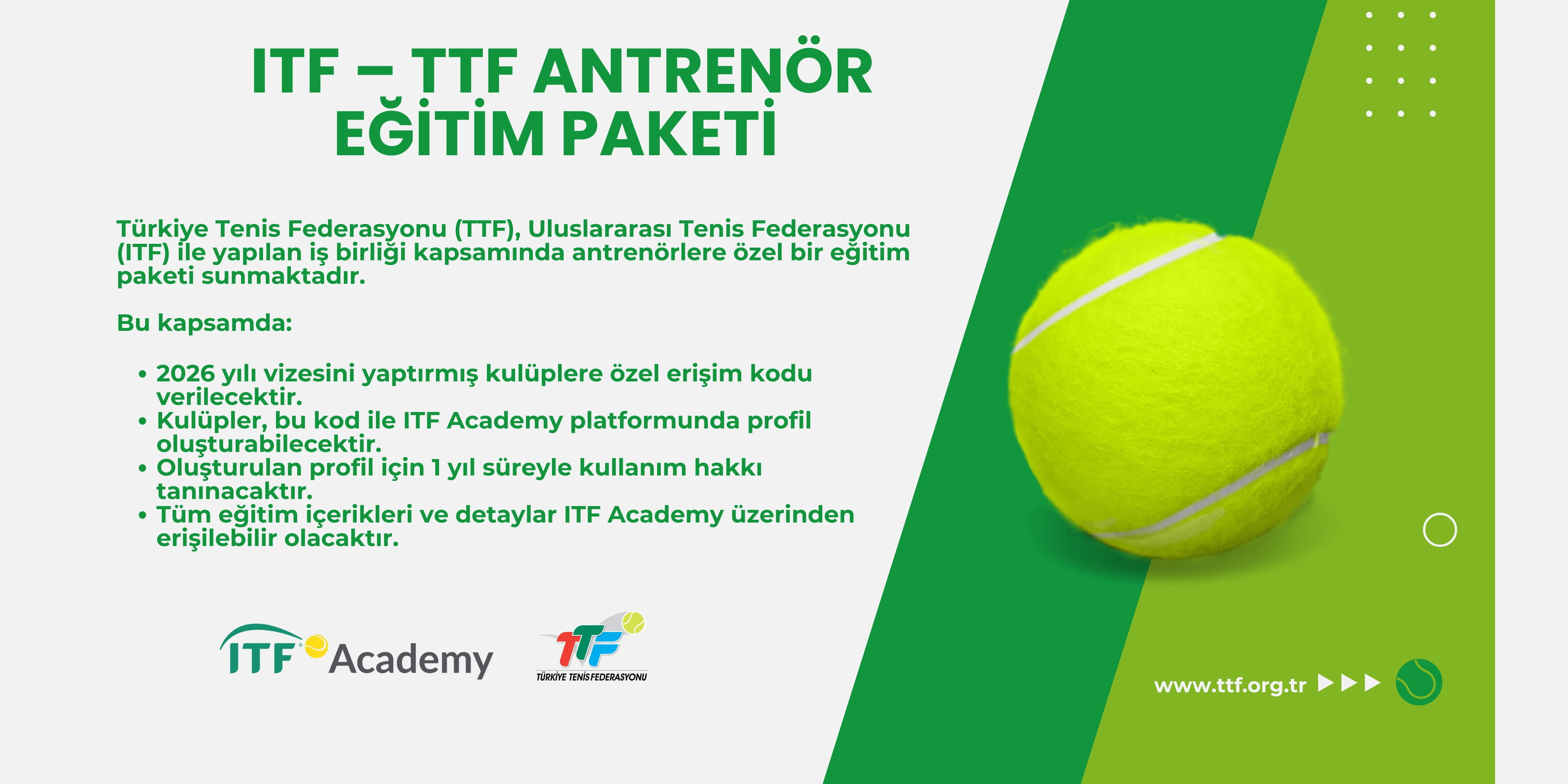 ITF-TTF Antrenör Eğitim Paketi