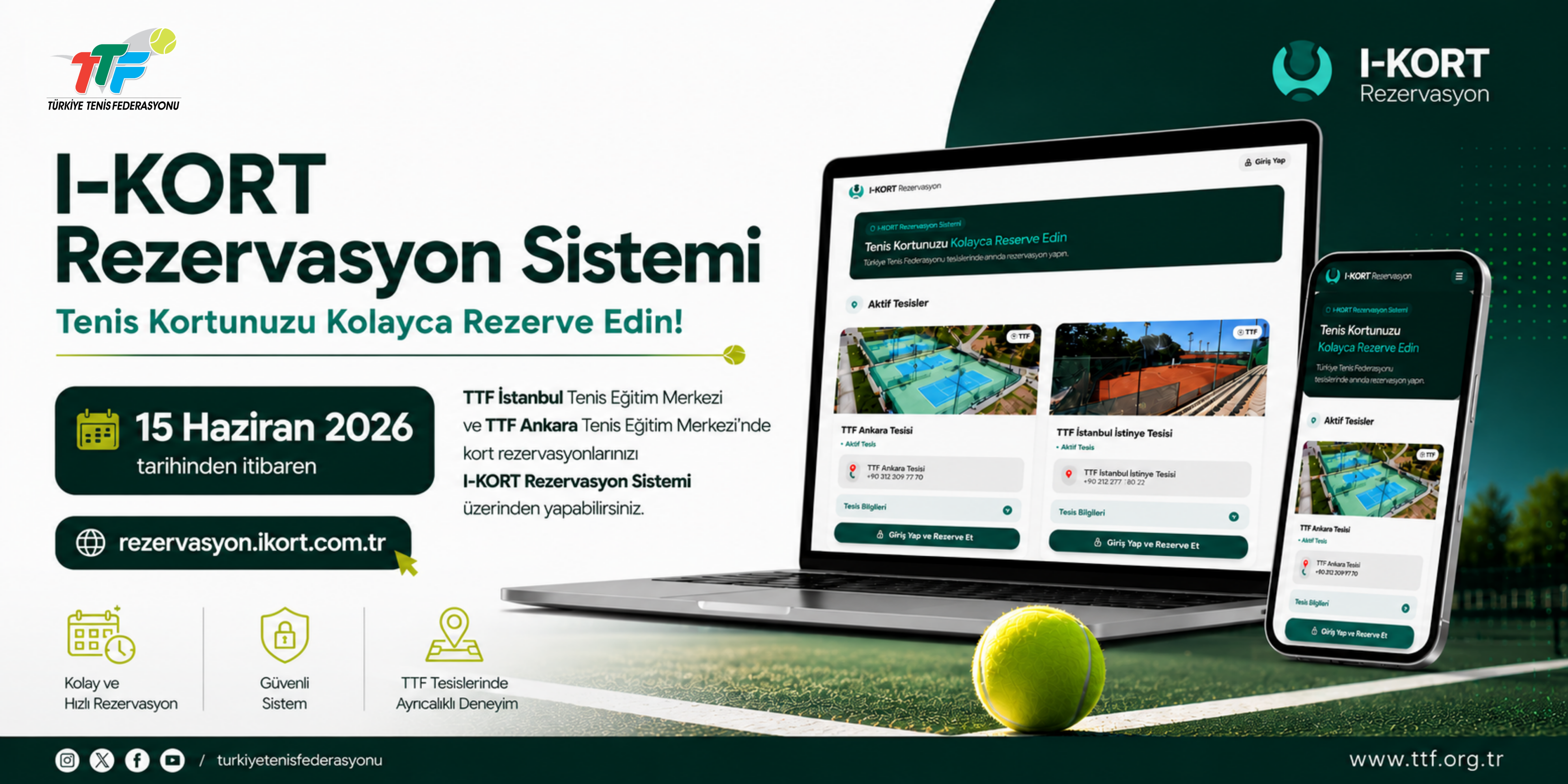Kort Rezervasyonları I-KORT Çatısı Altında Toplanıyor